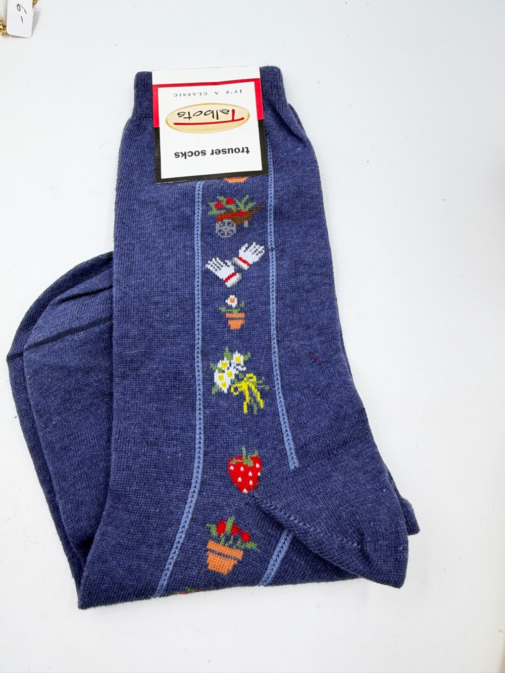 Vintage Talbots gardening theme,  & Strawberry Trouser Socks